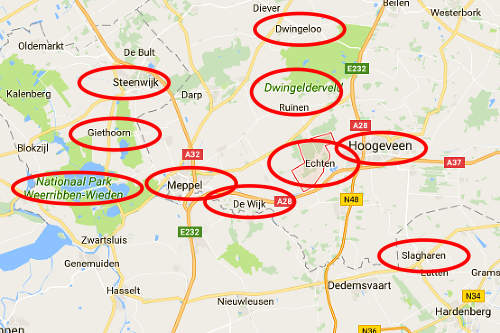 kaart Echten Drenthe